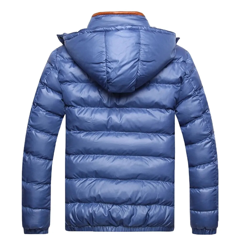 HOT SALES!!!New Arrival Winter Men Solid Color Hooded Long Sleeve Zip Up Pocket Down Jacket Quilted Coat Wholesale Dropshipping