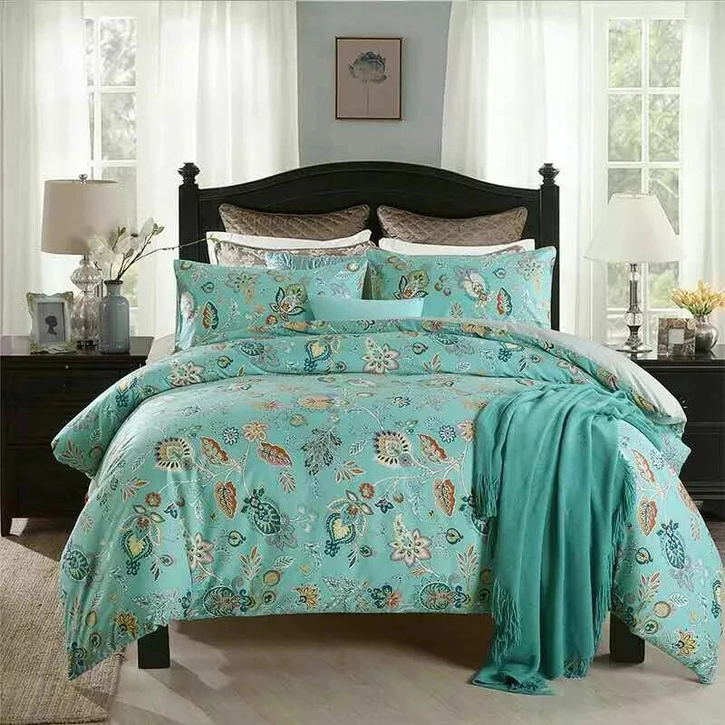 One Duvet Cover 600 TC 100% Egyptian Cotton AB Printed And Solid Colors Queen Size 230 x 250 Cm 1 Piece Customize