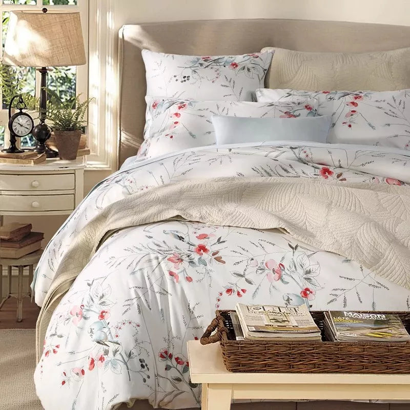 One Duvet Cover 600 TC 100% Egyptian Cotton AB Printed And Solid Colors Queen Size 230 x 250 Cm 1 Piece Customize