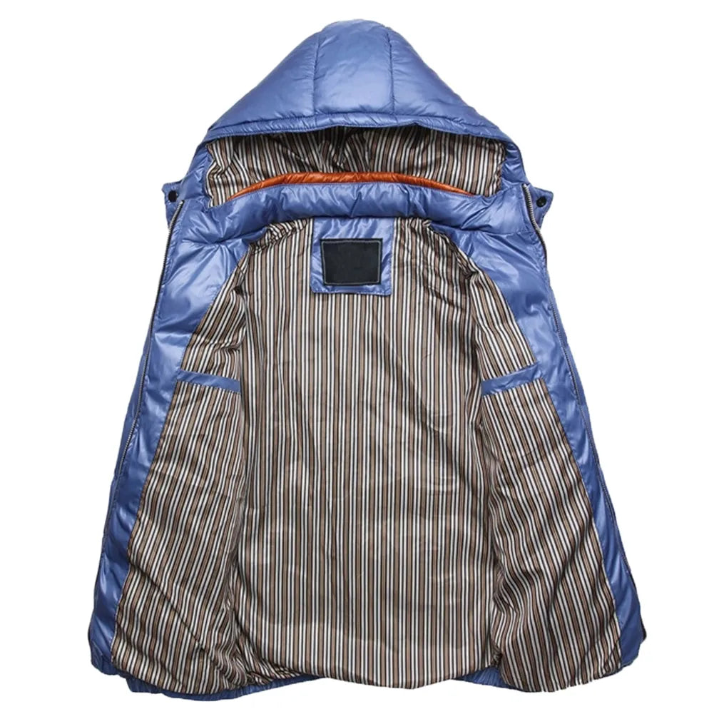 HOT SALES!!!New Arrival Winter Men Solid Color Hooded Long Sleeve Zip Up Pocket Down Jacket Quilted Coat Wholesale Dropshipping