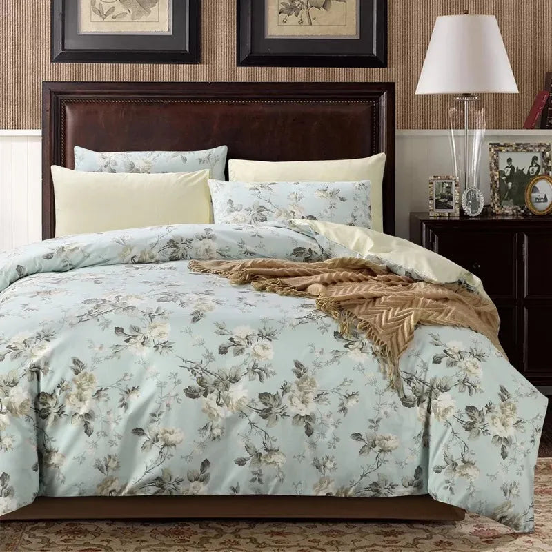 One Duvet Cover 600 TC 100% Egyptian Cotton AB Printed And Solid Colors Queen Size 230 x 250 Cm 1 Piece Customize