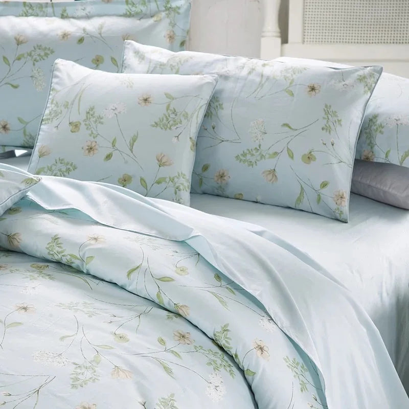 One Duvet Cover 600 TC 100% Egyptian Cotton AB Printed And Solid Colors Queen Size 230 x 250 Cm 1 Piece Customize