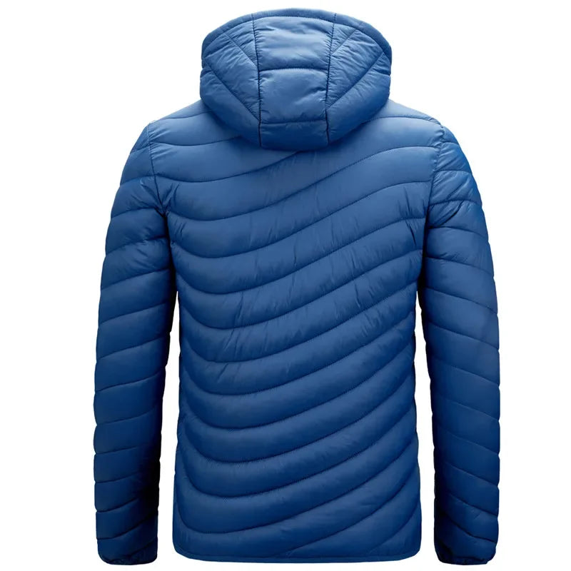 2024 New Autumn Winter Warm Waterproof Jacket Men Thick Hooded Parkas Mens Fashion Casual Slim Jacket Coat Men