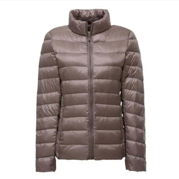 Women 90% White Duck Down Jackets Women's Ultra Light Thin Duck Down Coat Autumn Winter Warm Stand Collar Jacket