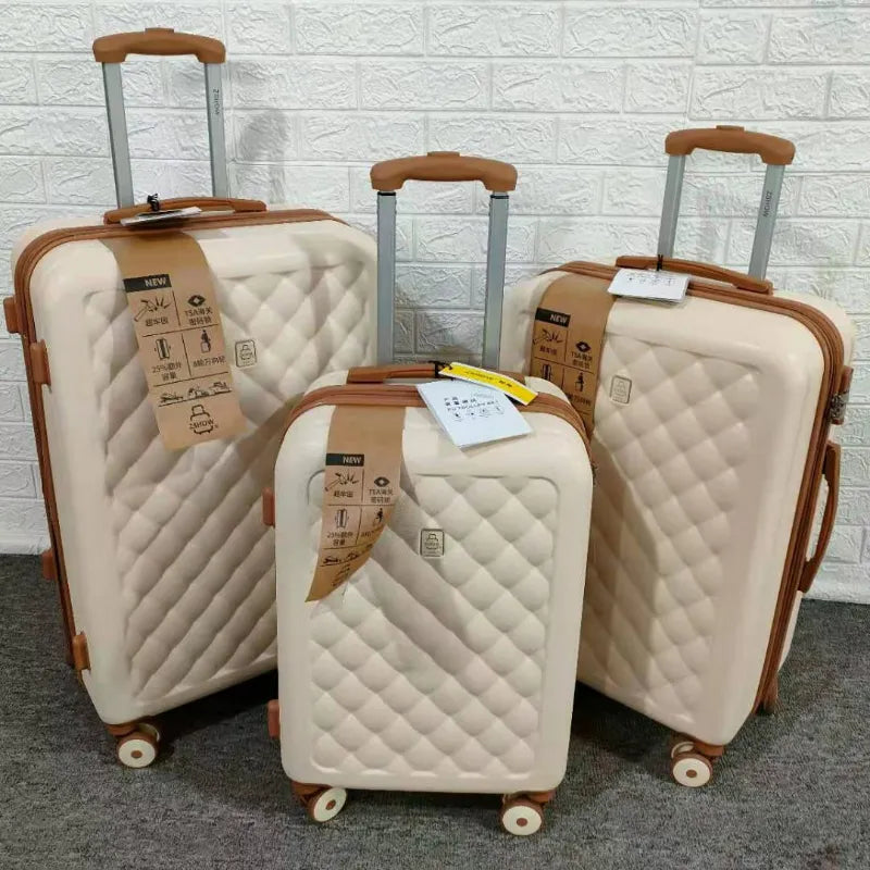 26''Large Travel Bag with Universal Mute Wheels Woman Fashion 20 Inch Carry on Luggage Zipper ABS Business Rolling Luggage Case