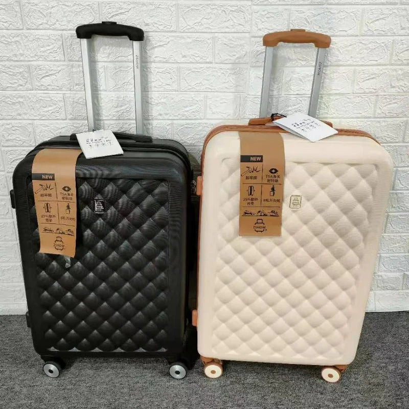 26''Large Travel Bag with Universal Mute Wheels Woman Fashion 20 Inch Carry on Luggage Zipper ABS Business Rolling Luggage Case