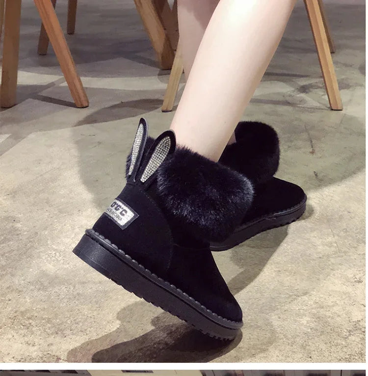 2021 New Women Winter Snow Boots Velvet Padded Shoes Boots Outdoor Fur Keep Warm Shoes Female Solid Casual Boots