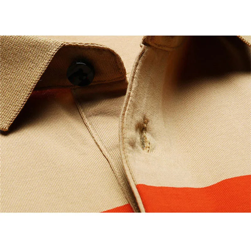 Summer Men Short Sleeve Business Striped Polo Shirts Free Shipping Male Clothes New Lapel Slim Casual Quick-drying Tops 2023