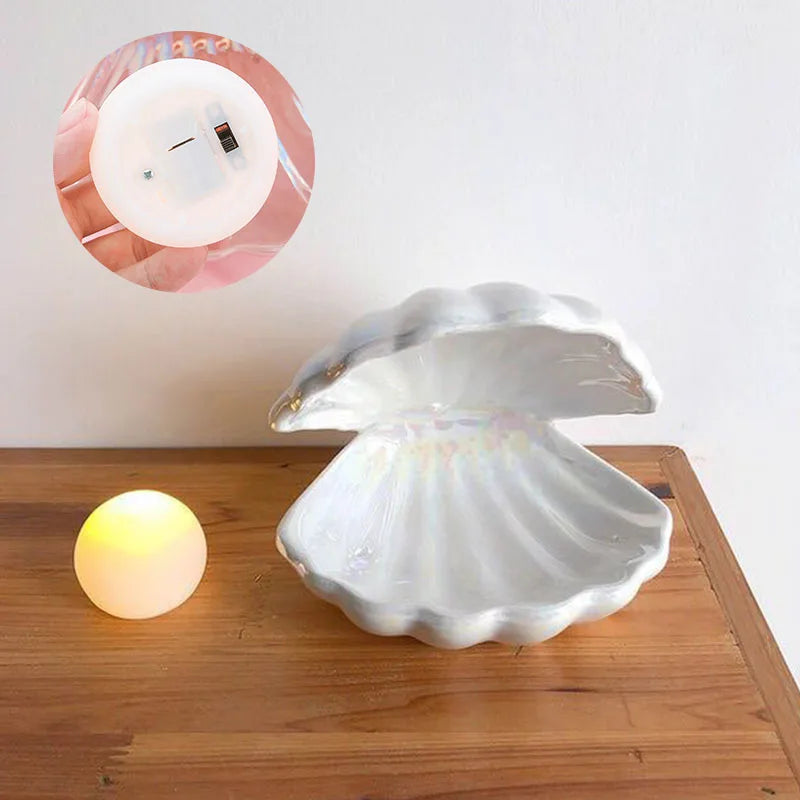 2023 LED Modern Decor Decoration Living Room Elevate Home Ambiance for bedroomsLED Shell Pearl Night Light Pearl Jewelry Mesa