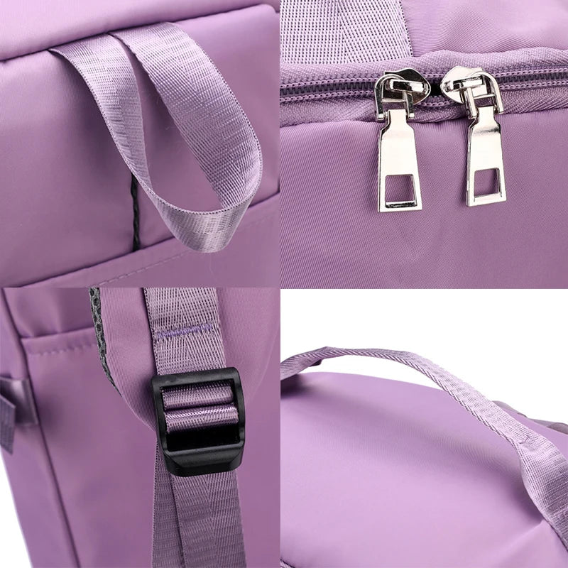 BWBW Large Capacity Women Shoulder Travel Backpack Lady Weekend Sports Yoga Luggage Zipper Bags Multifunction Crossbody Bag