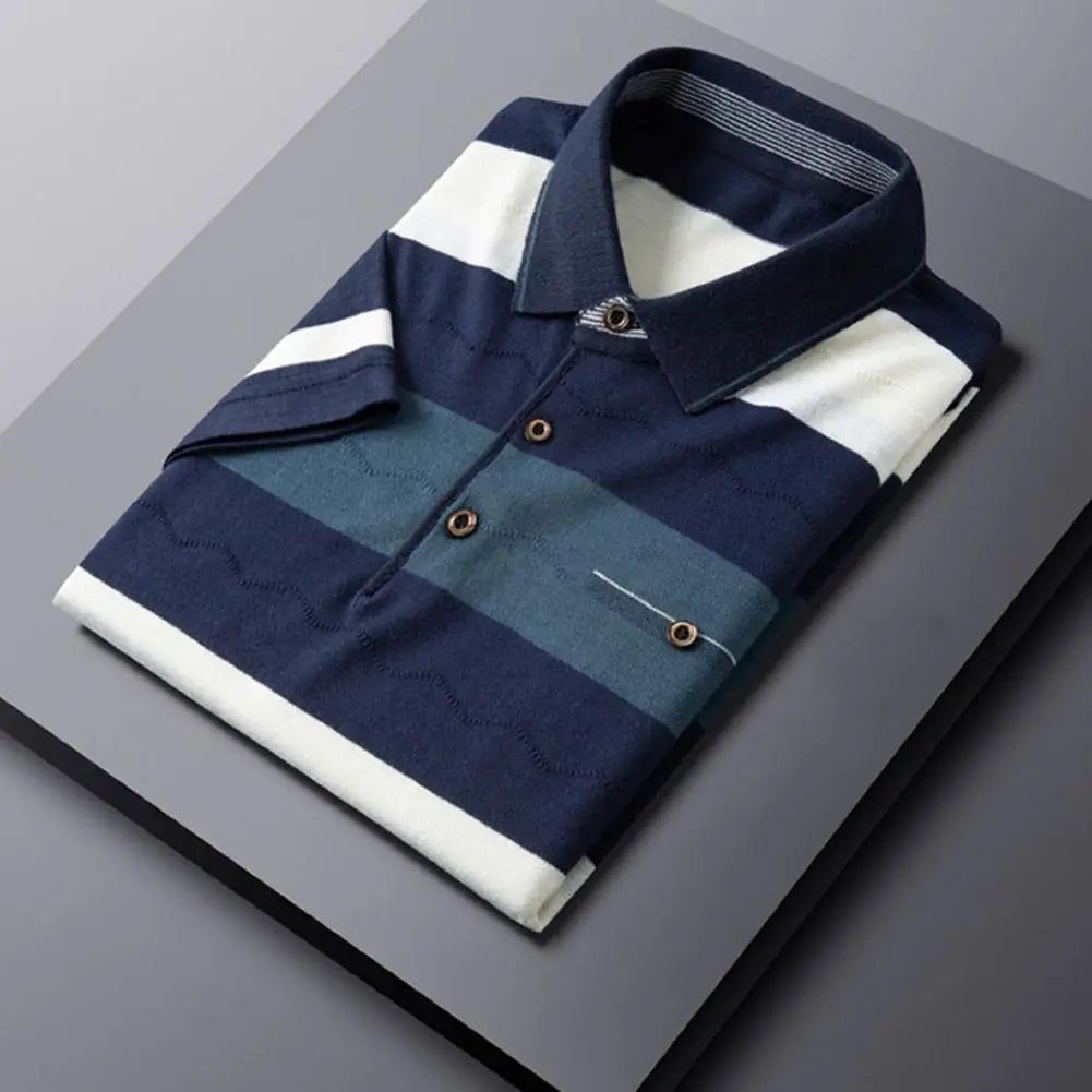 Summer Shirt Business Anti-wrinkle Lapel Breathable Summer Top Summer Top for Meetings