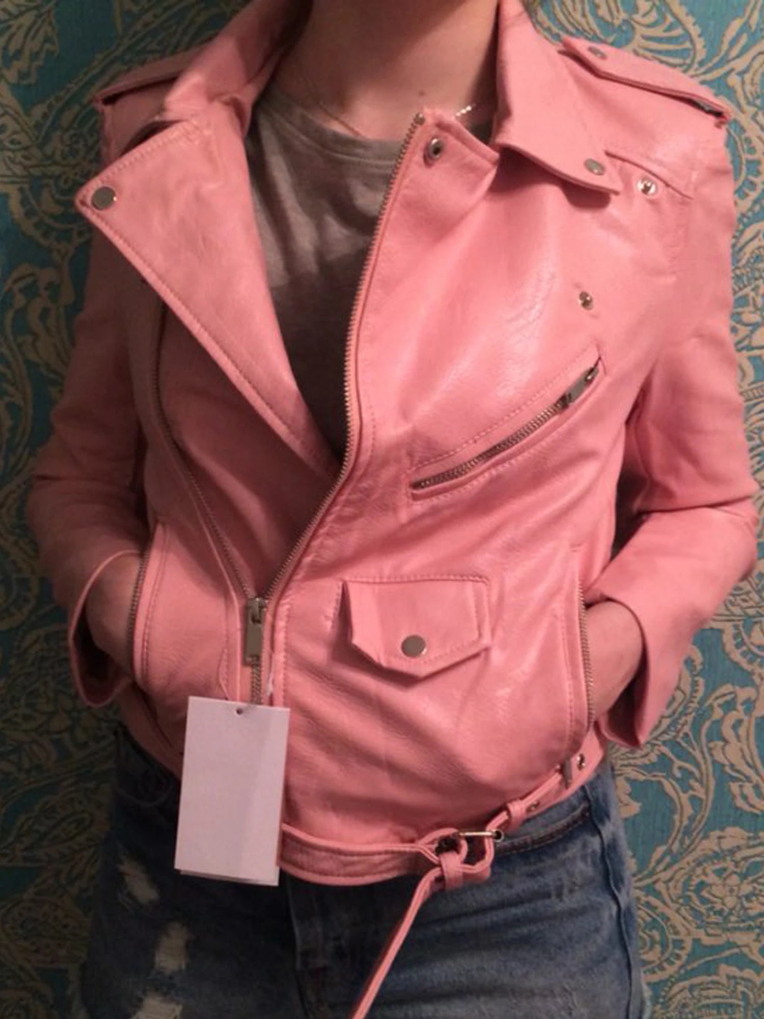 New Arrival 2022 brand Winter Autumn Motorcycle leather jackets yellow leather jacket women leather coat slim PU jacket Leather