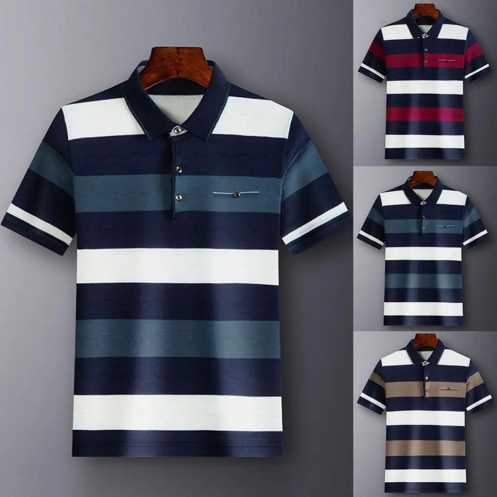 Summer Shirt Business Anti-wrinkle Lapel Breathable Summer Top Summer Top for Meetings