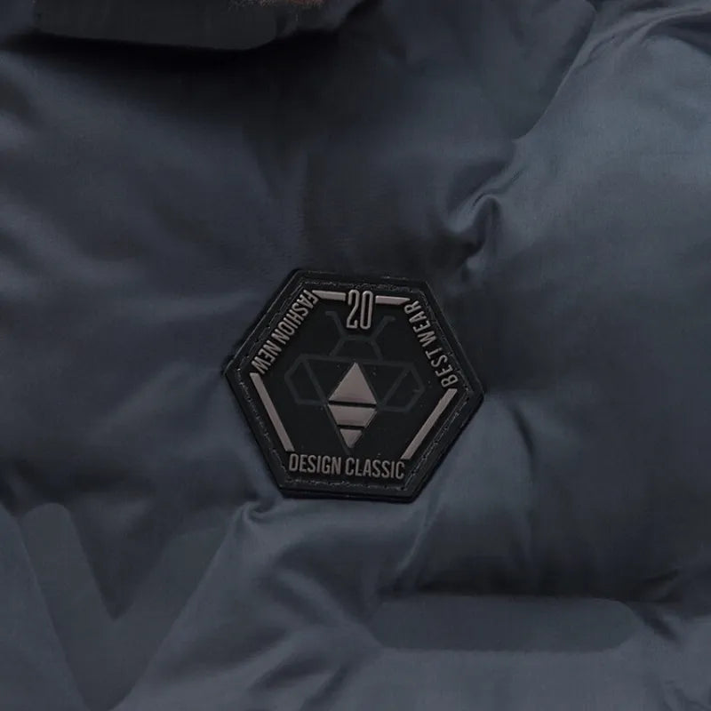 High Quality Jacket Cotton Coat Men's Solid Color Hatless Wool Collar Cotton Parkas Winter Windproof and Warm