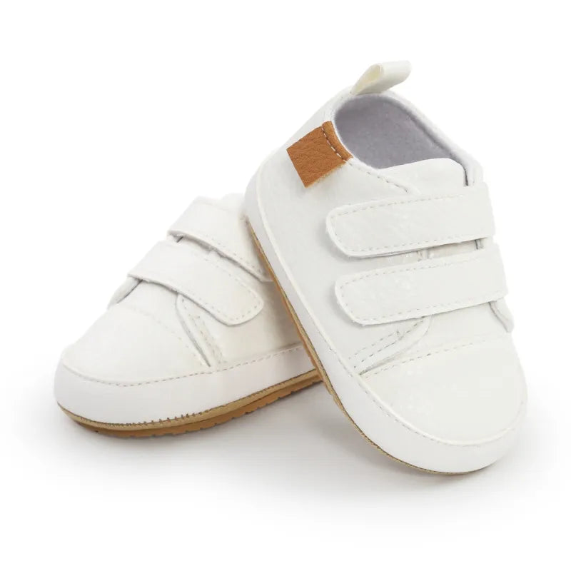 PU Casual Baby Shoes Kids Sneakers Baby Girl Boy Solid Color Kids Shoes Socks Infant Toddler Non Slip Sports Shoes