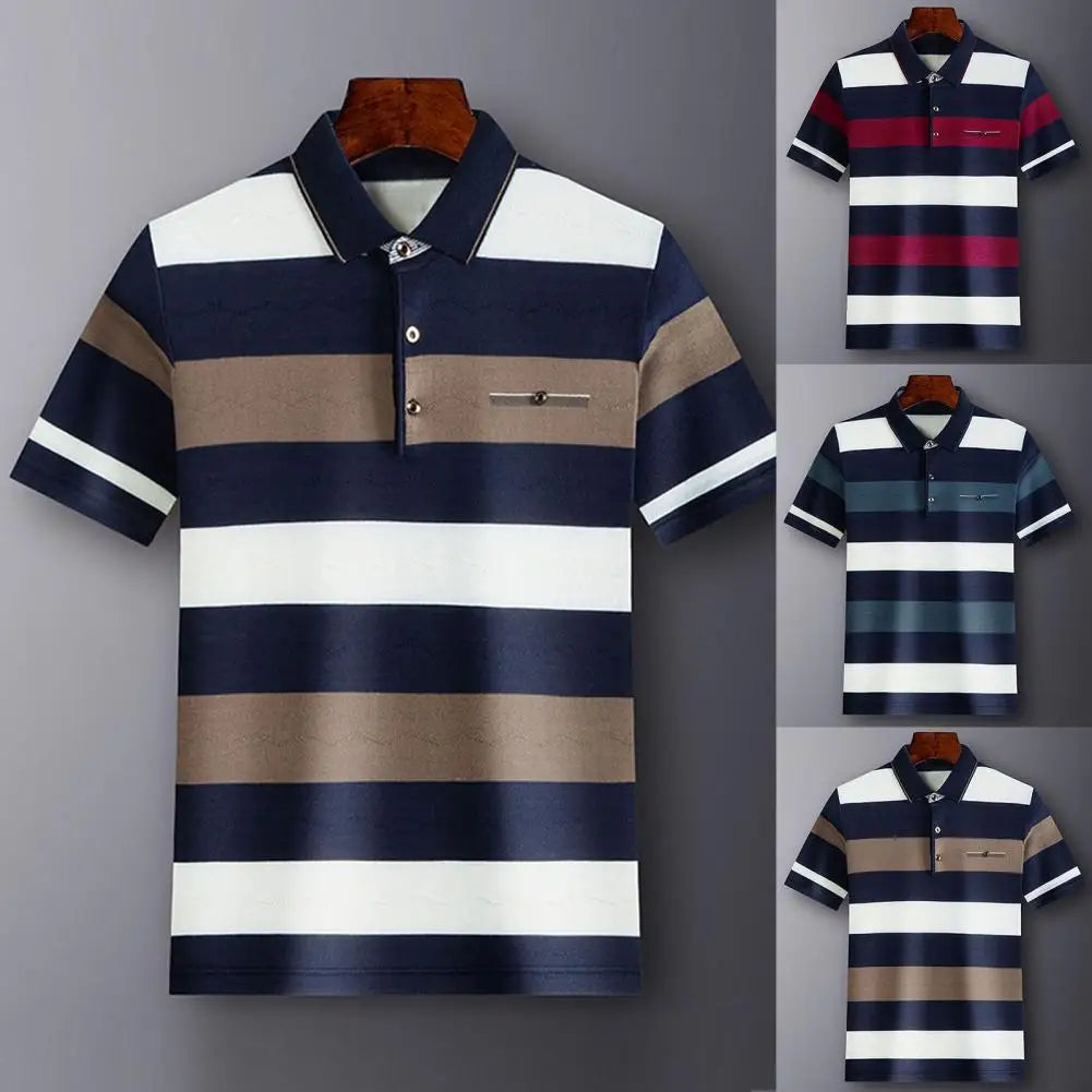 Summer Shirt Business Anti-wrinkle Lapel Breathable Summer Top Summer Top for Meetings