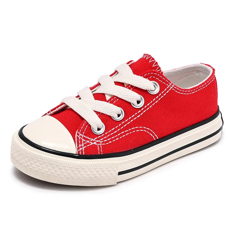 2023 Spring Autumn New Boy Shoes Toddler Girl Sneakers Kids Jelly Color Canvas Shoes Children Casual Lace Up Classic FlatsShoes