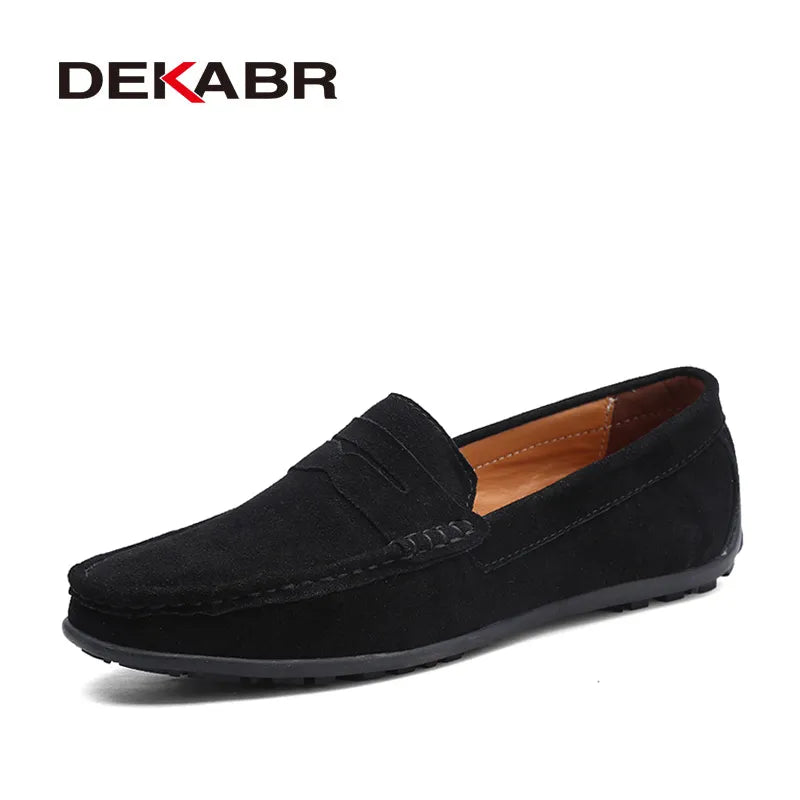 DEKABR Brand Spring Summer Hot Sell Moccasins Men Loafers High Quality Genuine Leather Shoes Men Flats Lightweight Driving Shoes