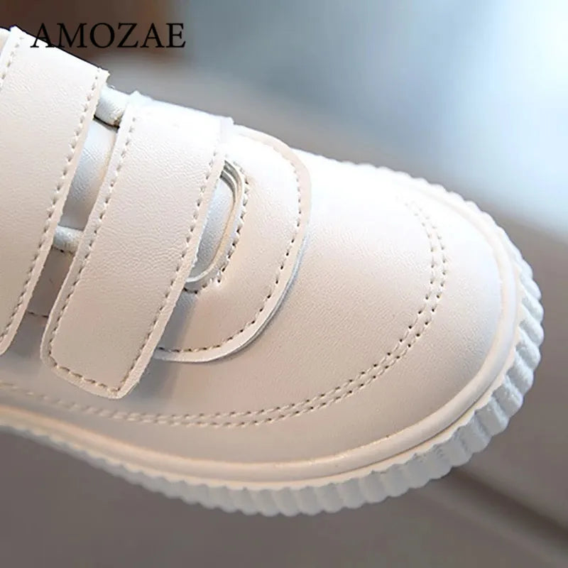 Baby Shoes Children's Leather White Shoes For Girls Kids Sneakers Boys Sport Shoes Flexible Sole Trainers School Running Shoes