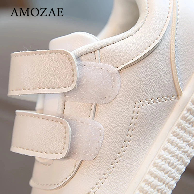 Baby Shoes Children's Leather White Shoes For Girls Kids Sneakers Boys Sport Shoes Flexible Sole Trainers School Running Shoes