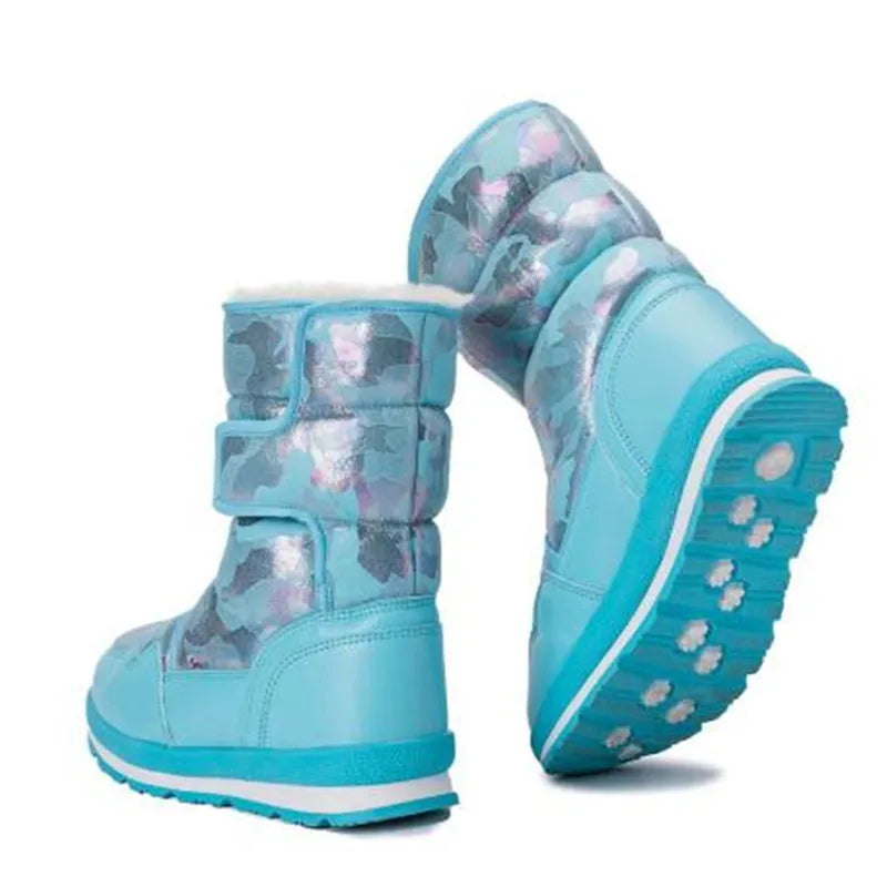 Kids Snow Boots Plush Warm Baby Toddler Boots Girls Shoes Warm Fur Waterproof Antiskid Boys Ankle Boots Child Winter Shoes