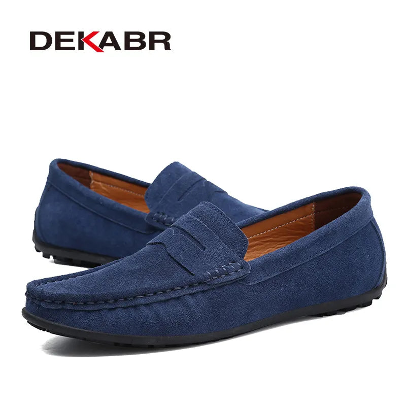 DEKABR Brand Spring Summer Hot Sell Moccasins Men Loafers High Quality Genuine Leather Shoes Men Flats Lightweight Driving Shoes