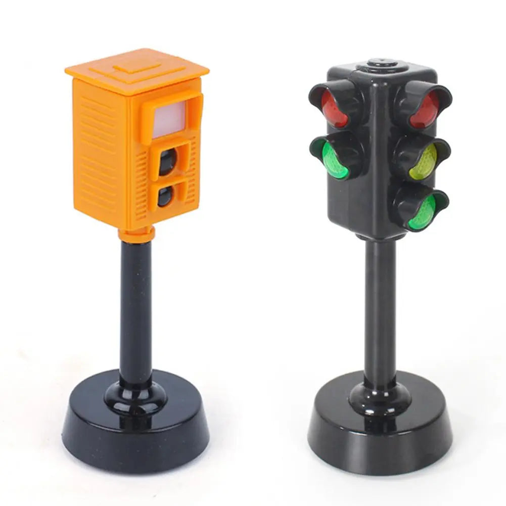 Kids Traffic Toys Light Traffic Enforcement Camera Toy Mini Traffic Signs Road Light Block Sound LED Safety Education Tools