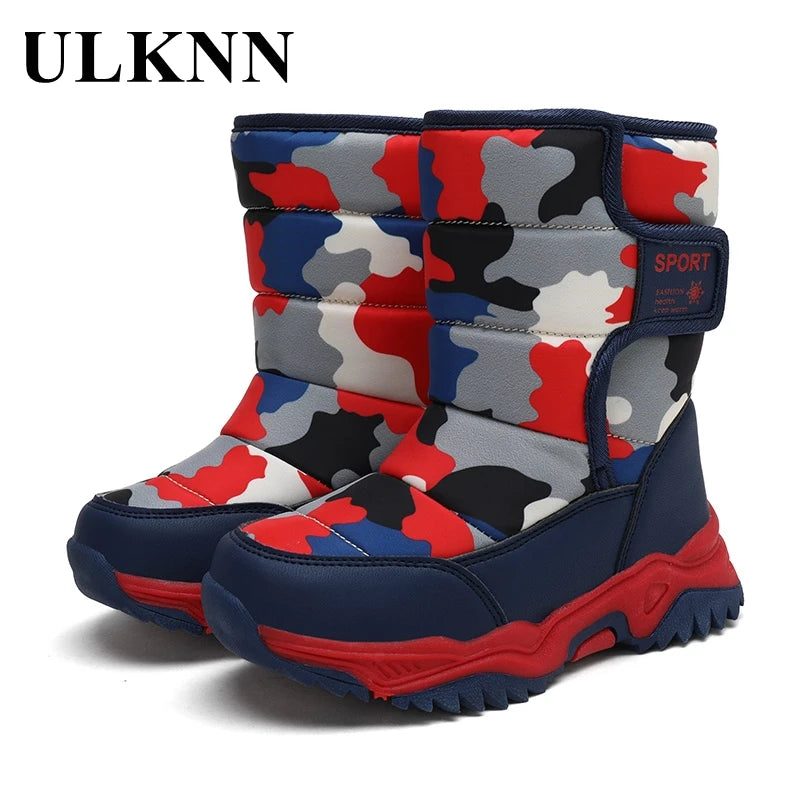 Children's Winter Snow Boots Round Toe Non-slip Waterproof 26-38 Soft Winter Boys Warm Shoes Comfortable Fashion Footwears