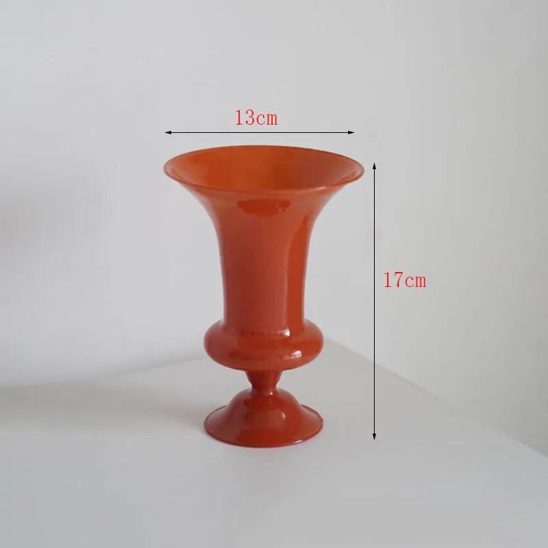 Home Decor Glass Vase Living Room Decoration Plant Flower Pot Decoration Desktop Hydroponic French Retro Large-caliber Vase