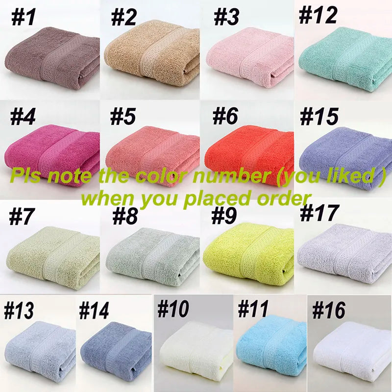 Japanese Pure Cotton Super Absorbent Large Towel Face/Bath Towel Thick Soft Bathroom Towels Comfortable Beach Towels 17Colors