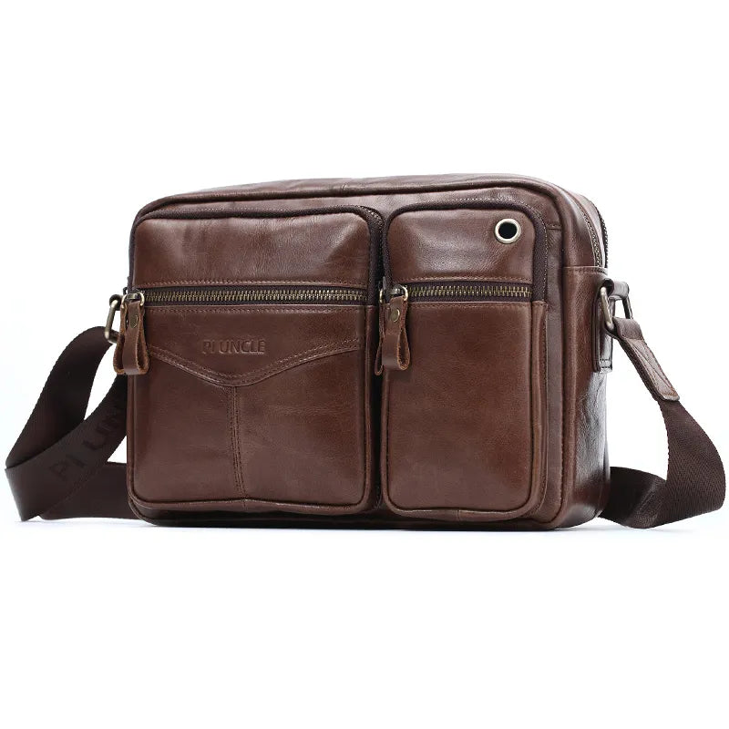 New 2022 Men Genuine Leather Shoulder Bag Casual Leather Men's Pad Messenger Bag Male Business Crossbody Bag Hot Handbag for Men