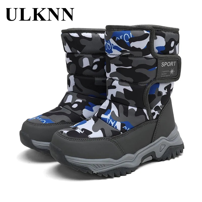 Children's Winter Snow Boots Round Toe Non-slip Waterproof 26-38 Soft Winter Boys Warm Shoes Comfortable Fashion Footwears