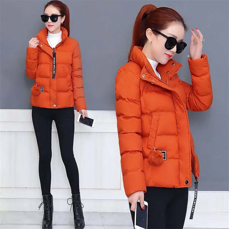 2023 Autumn Winter Parka Jacket Women Casual tops Women's Cotton-padded Clothes Short Loose Fashion Wild Coat Female A307