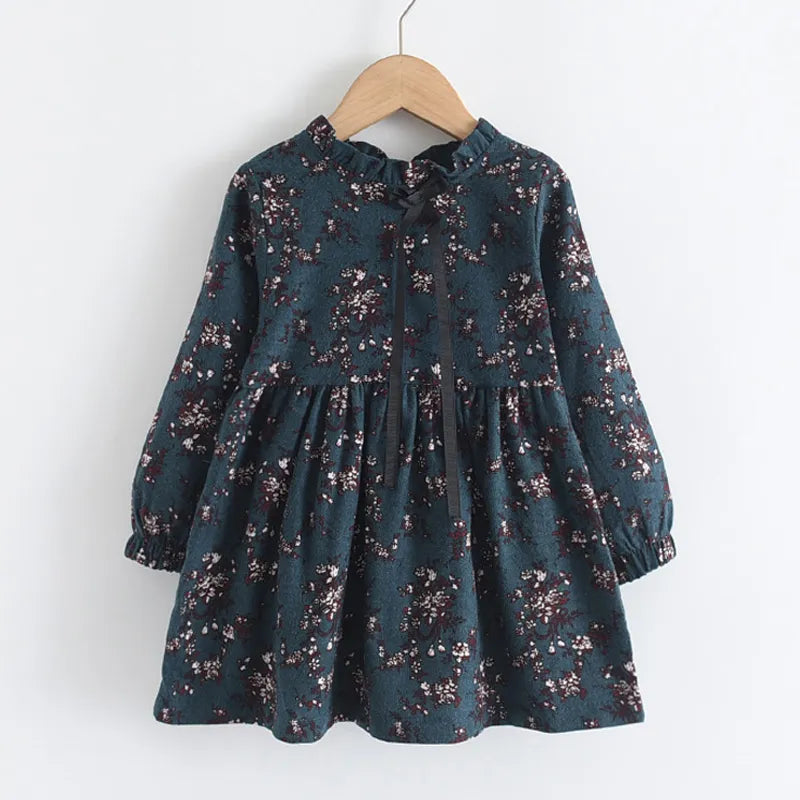 Girls Dress New New Autumn Spring Kids Princess Dress Casual Floral Costumes Children Clothing Flowers Dresses Suits 2-8 Years