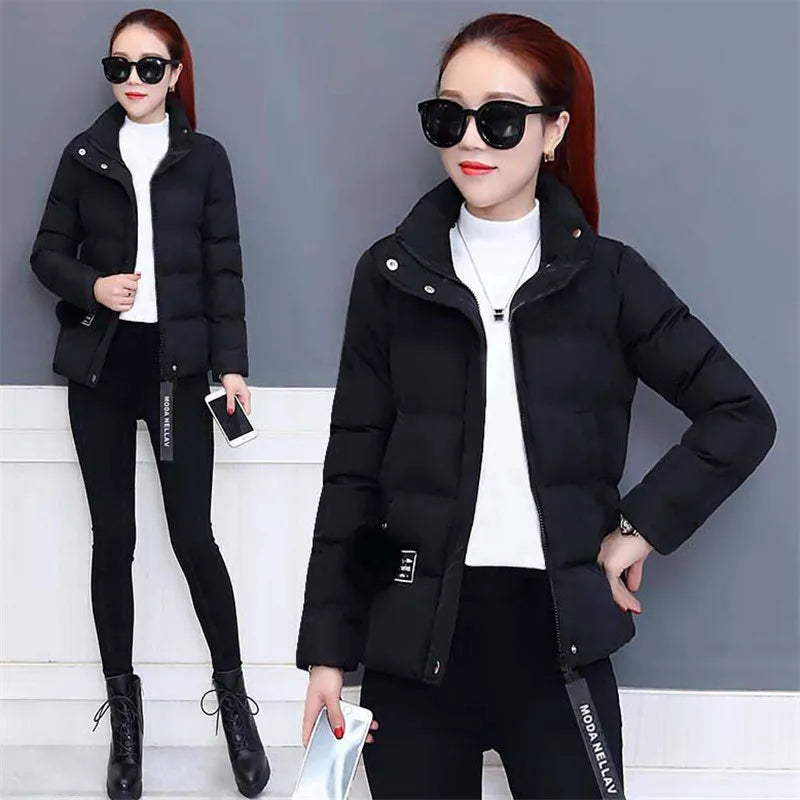 2023 Autumn Winter Parka Jacket Women Casual tops Women's Cotton-padded Clothes Short Loose Fashion Wild Coat Female A307