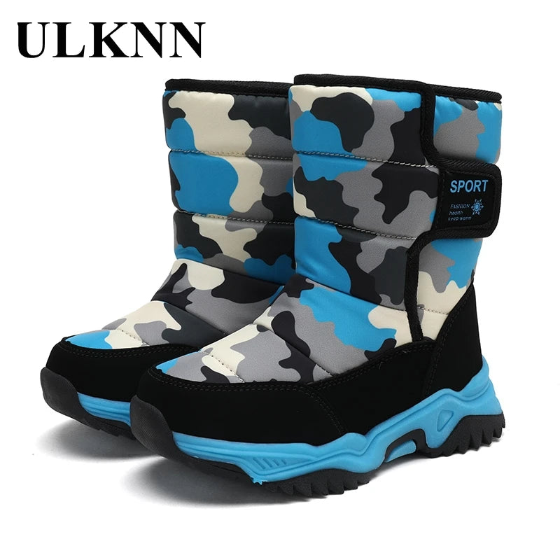 Children's Winter Snow Boots Round Toe Non-slip Waterproof 26-38 Soft Winter Boys Warm Shoes Comfortable Fashion Footwears