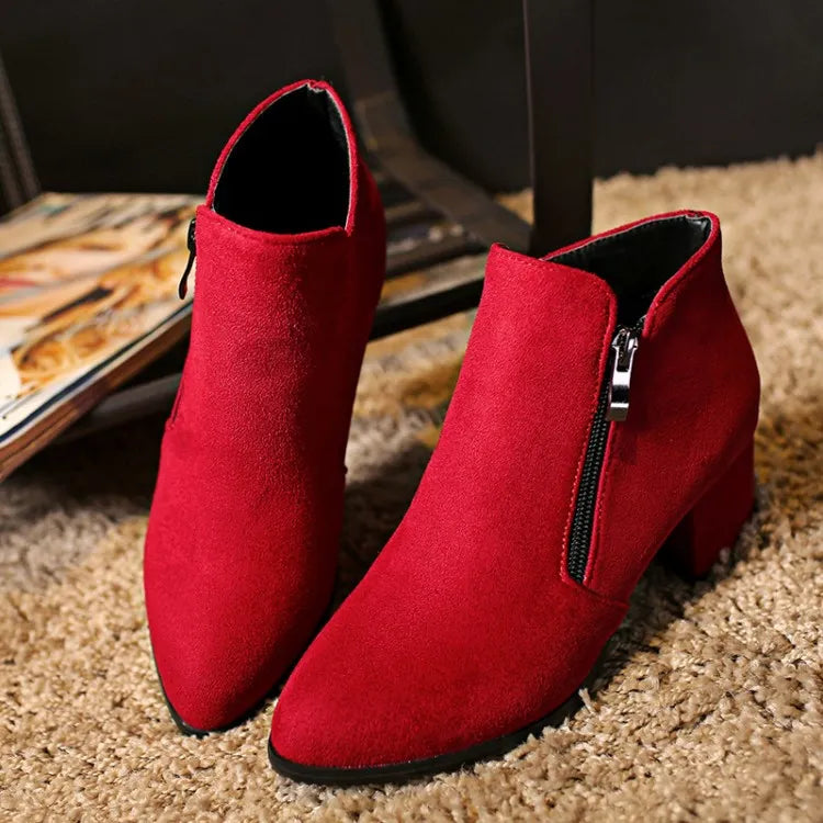 Plus Big size 34-43 Modern fashion ladies boots with pointed side with zipper comfort all-match boots F1