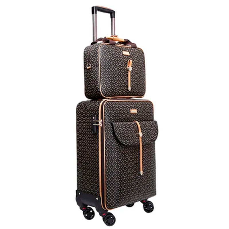 International Fashion Luxury 16/20/24 Inch Handbag+ Rolling Luggage Spinner Brand Woman Travel Suitcase