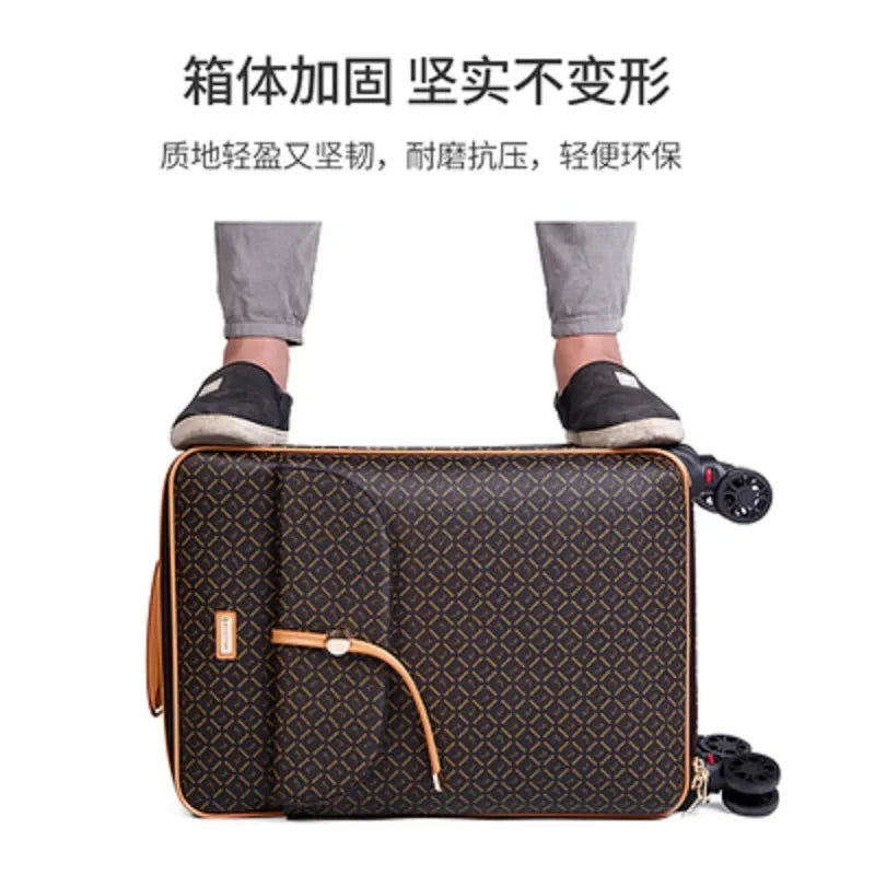 International Fashion Luxury 16/20/24 Inch Handbag+ Rolling Luggage Spinner Brand Woman Travel Suitcase