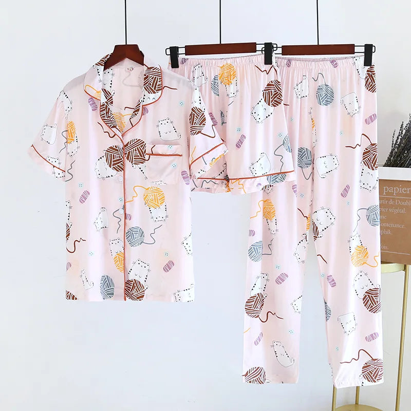 2024 New Pyjamas For Women's Spring And Summer 100%Viscose Home Clothes Pajama shorts women Nightwear Female Set Woman 2 Pieces