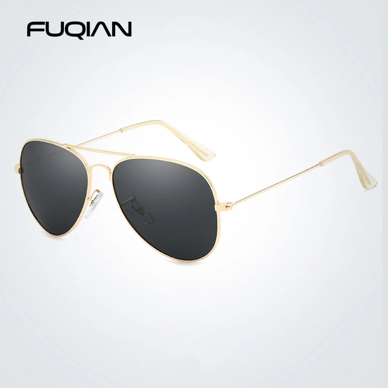 Classic Pilot Men Sunglasses Polarized Vintage Metal Ray Sun Glasses Women Mirror Colors Driving Male Shades UV400