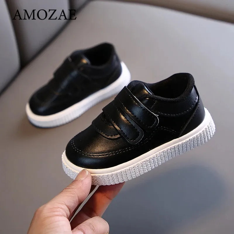 Baby Shoes Children's Leather White Shoes For Girls Kids Sneakers Boys Sport Shoes Flexible Sole Trainers School Running Shoes