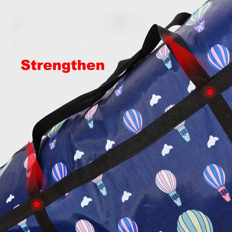 Waterproof Foldable Luggage Bag Travel Clothes Storage Bags Zipper Thickened Moisture Proof Moving Packing Portable Duffle Bag