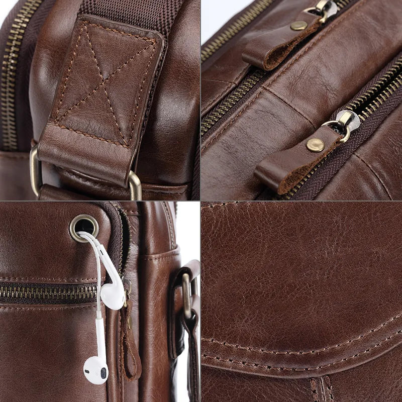 New 2022 Men Genuine Leather Shoulder Bag Casual Leather Men's Pad Messenger Bag Male Business Crossbody Bag Hot Handbag for Men