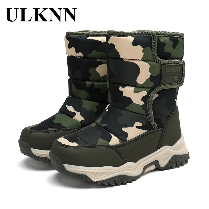 Children's Winter Snow Boots Round Toe Non-slip Waterproof 26-38 Soft Winter Boys Warm Shoes Comfortable Fashion Footwears