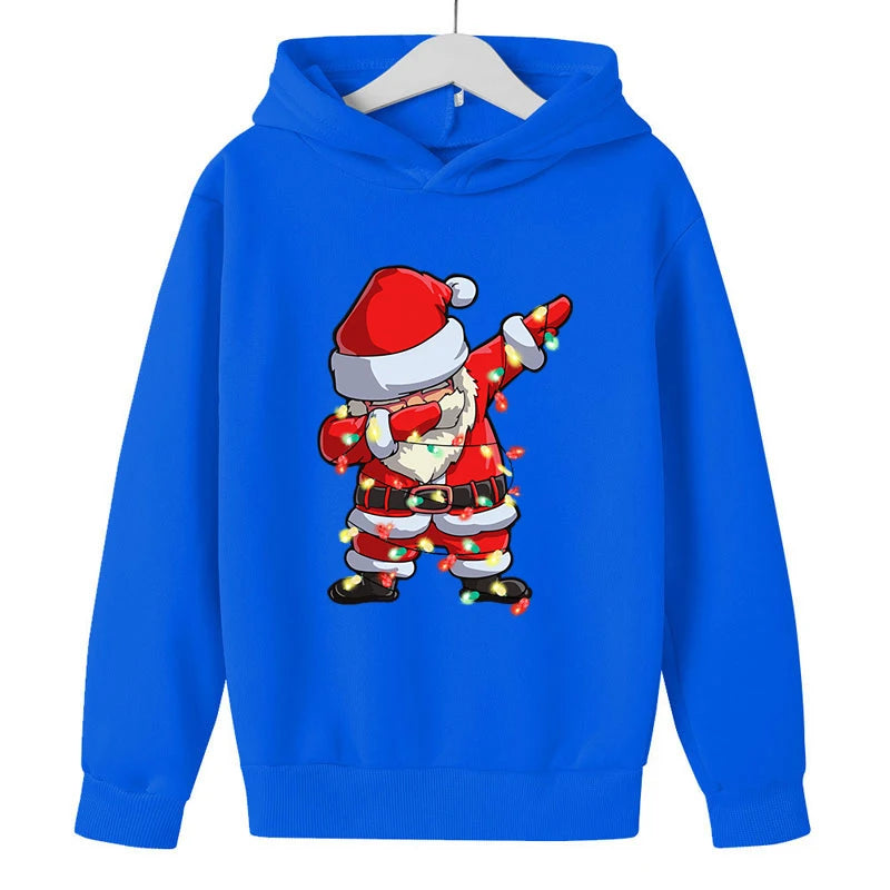 Christmas Dab Santa Children Hoodies Cartoon Clothes Children Sweaters Clothes Long Sleeve Happy Christmas Boys Girls Hoodies