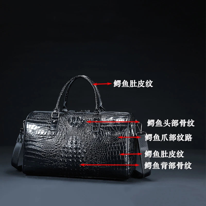 Genuine Leather alligator pattern travel bag male suitcase large luggage bag first layer cowhide business portable trip bag tide