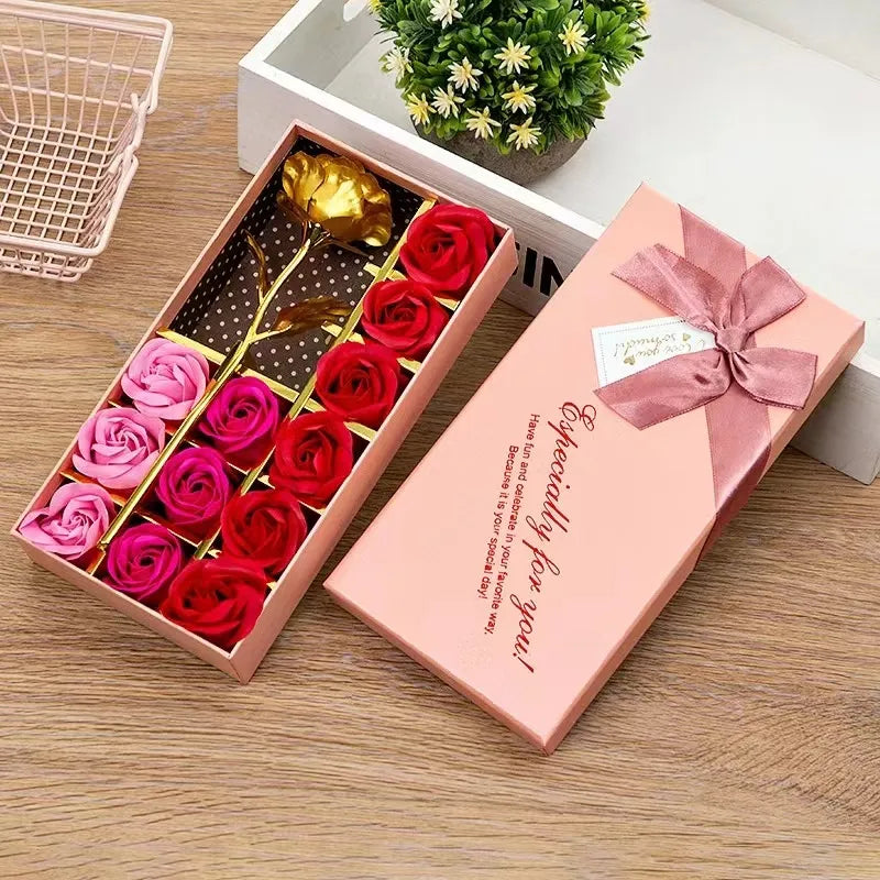 Rose Soap Flower Gift Box 12 Everose Soap Flower Gift Box Valentine's Day Christmas Gift Wrapping Gift Set