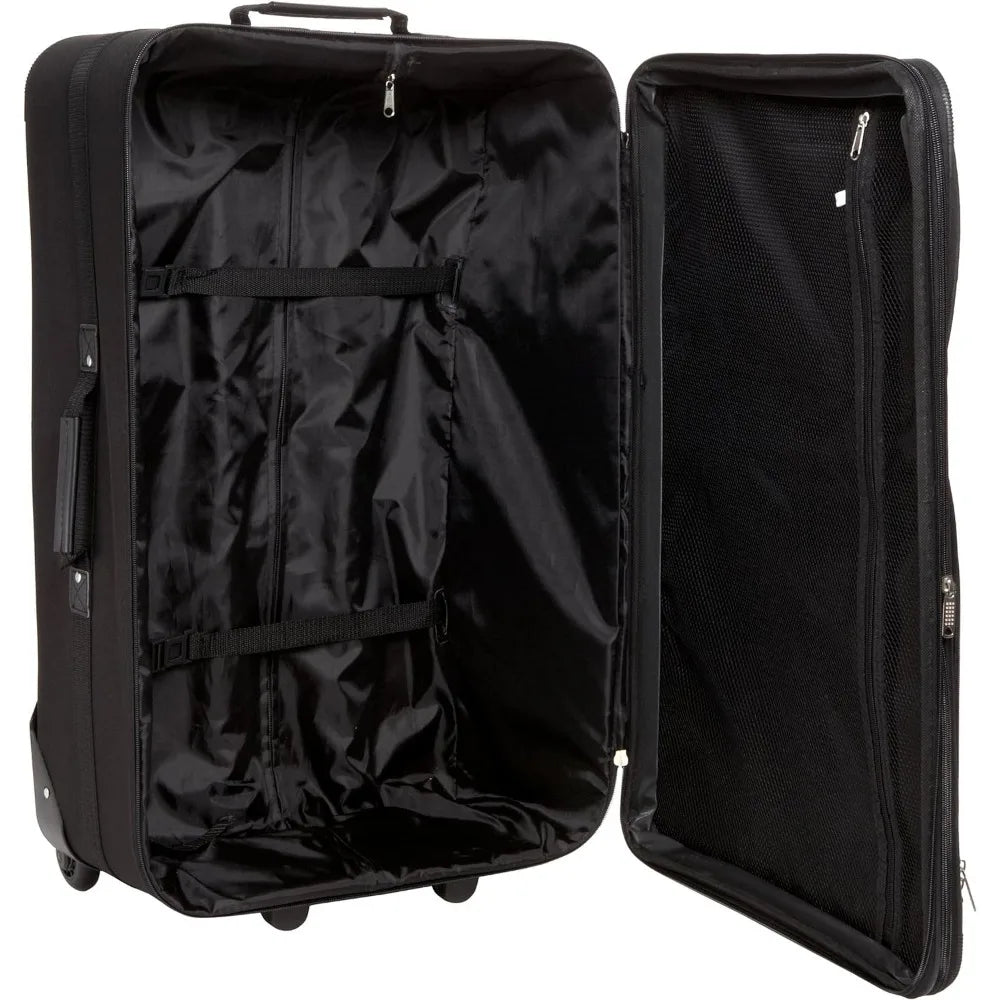 Suitcases Travel Essentials Black Large Size Luggage Expandable Lightweight Wheel Travel Bag Free Shipping 4-Piece (14/19/24/28)