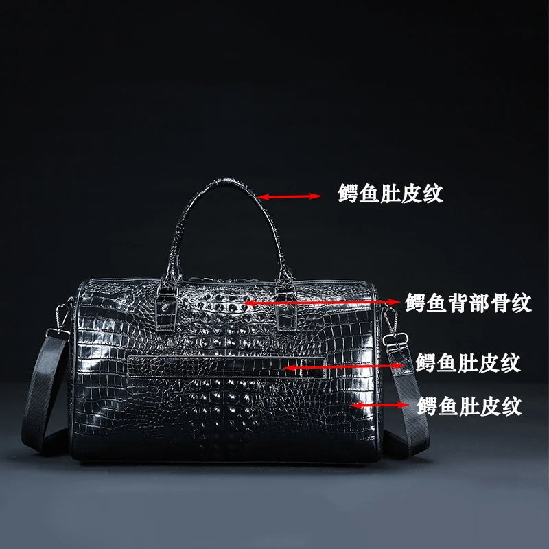 Genuine Leather alligator pattern travel bag male suitcase large luggage bag first layer cowhide business portable trip bag tide